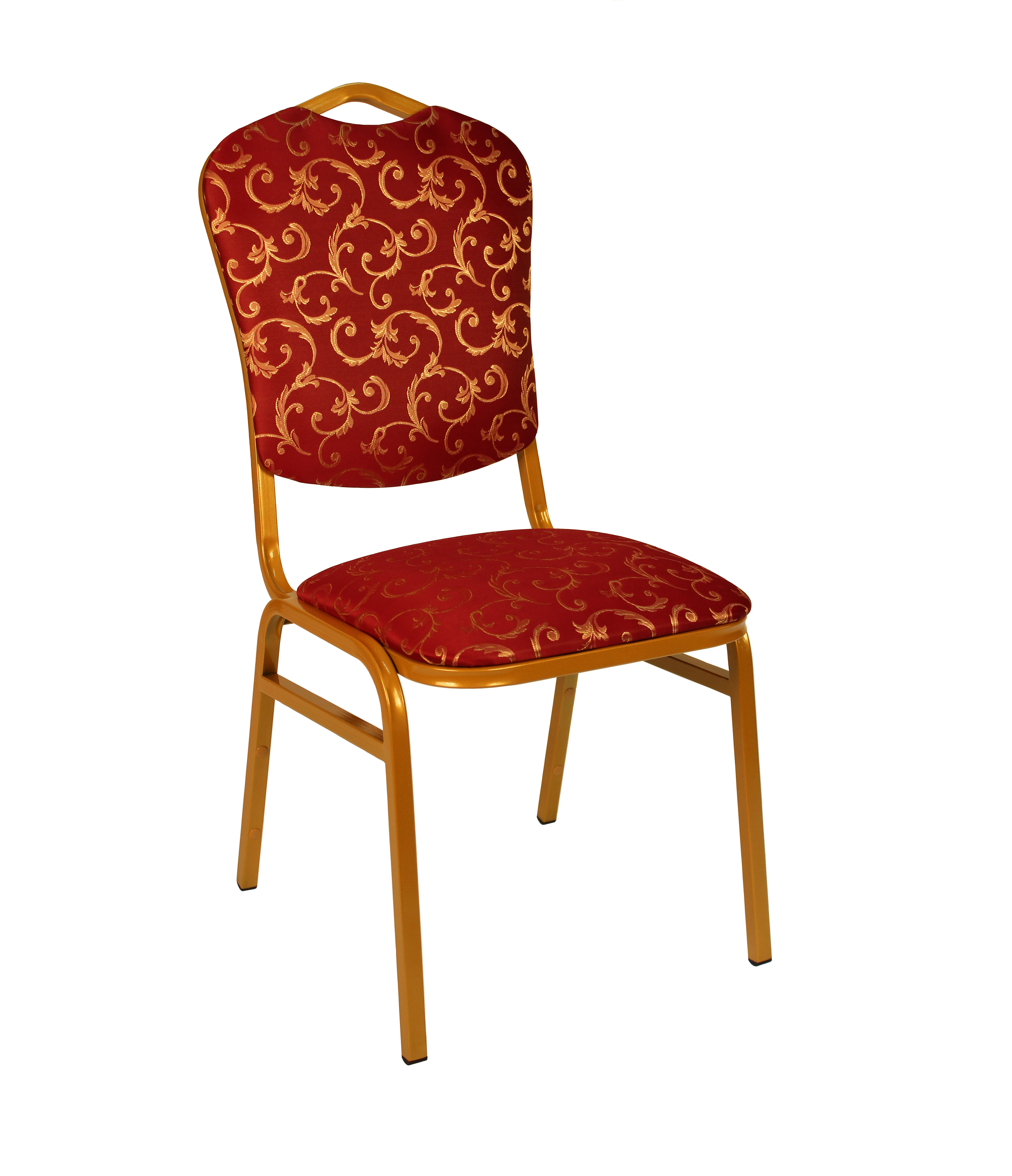 Банкетный стул Квадро 20 мм, накладная спинка, золотой, красные цветы