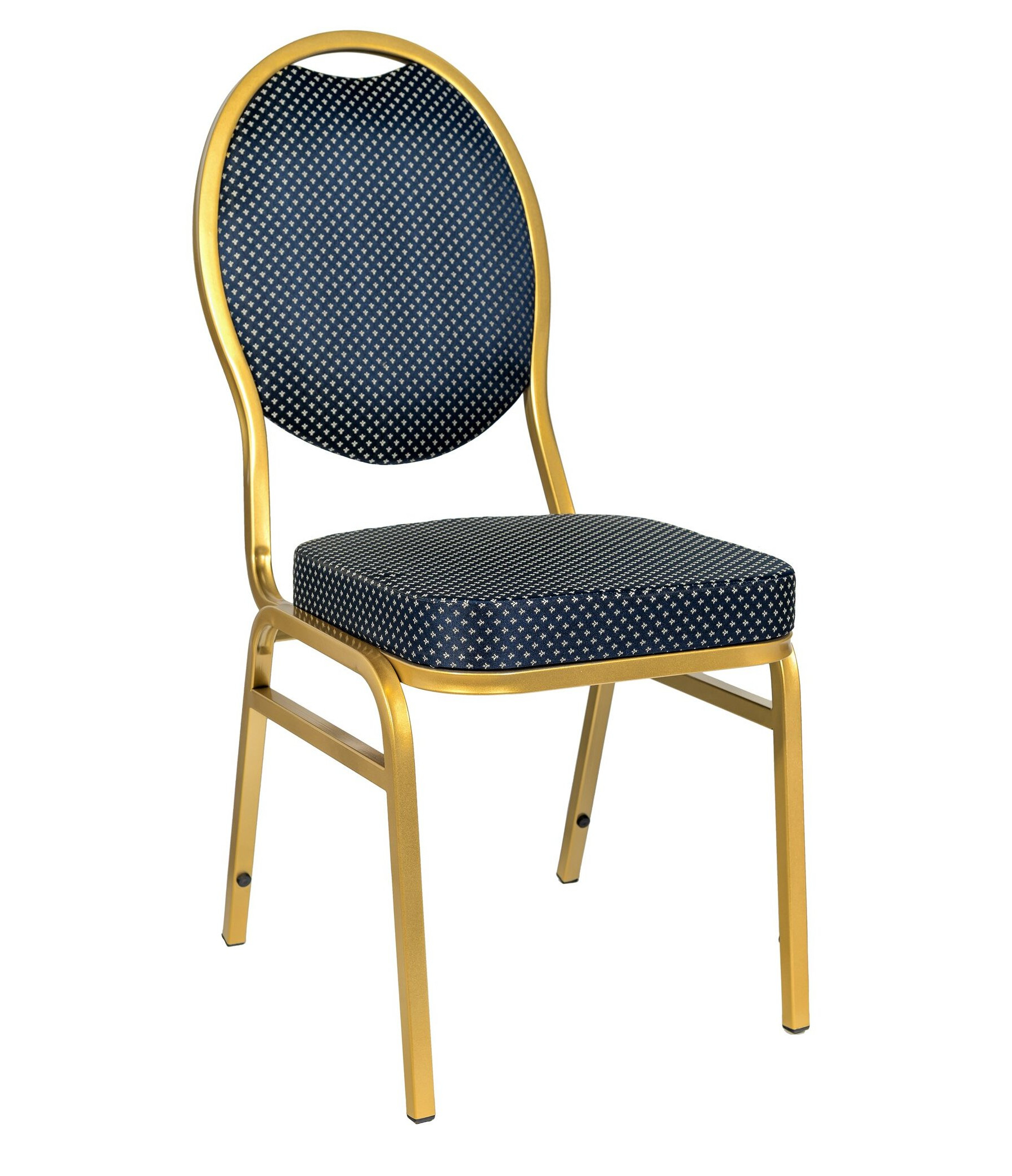 Банкетный стул Квин 20мм золотой, синяя корона