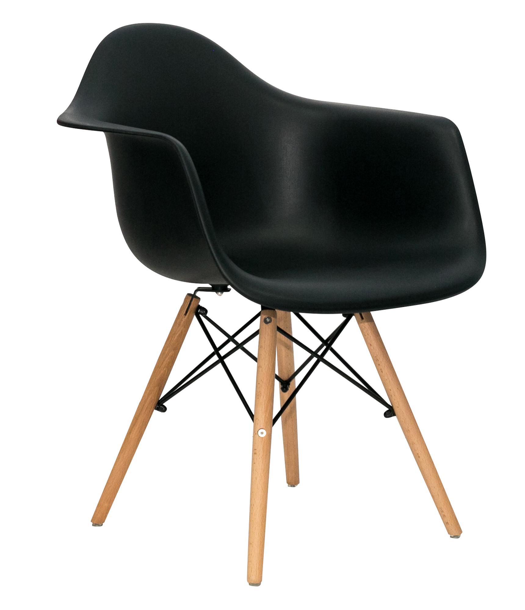 Стул-кресло Eames черный, каркас деревянный