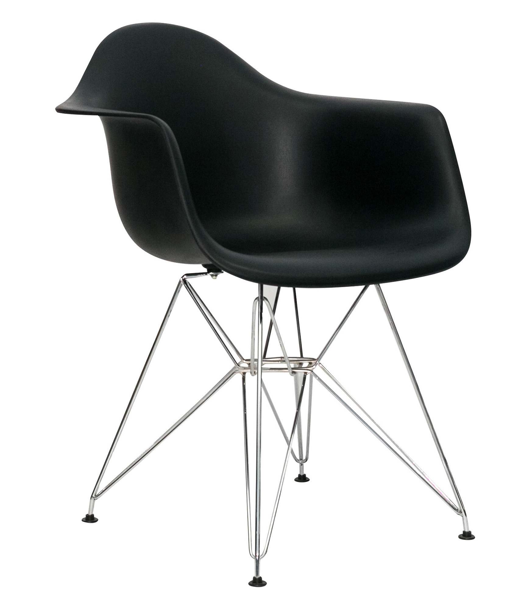 Стул-кресло Eames черный, каркас металлический