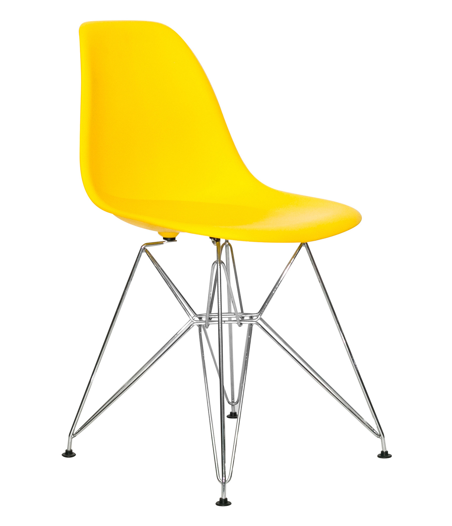 Стул-кресло Eames DSR желтый, каркас металлический