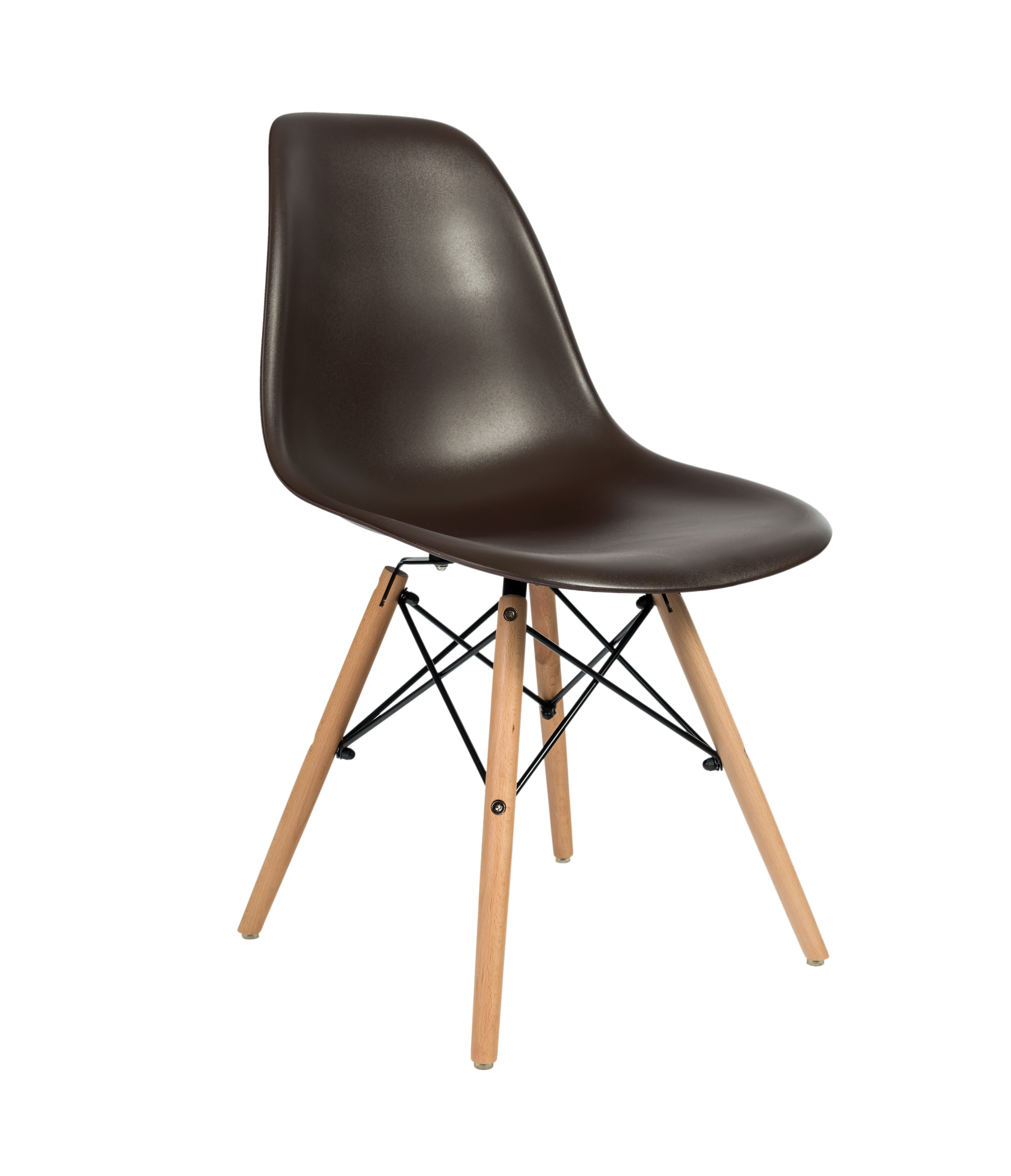 Стул-кресло Eames DSW коричневый, ножки дерево