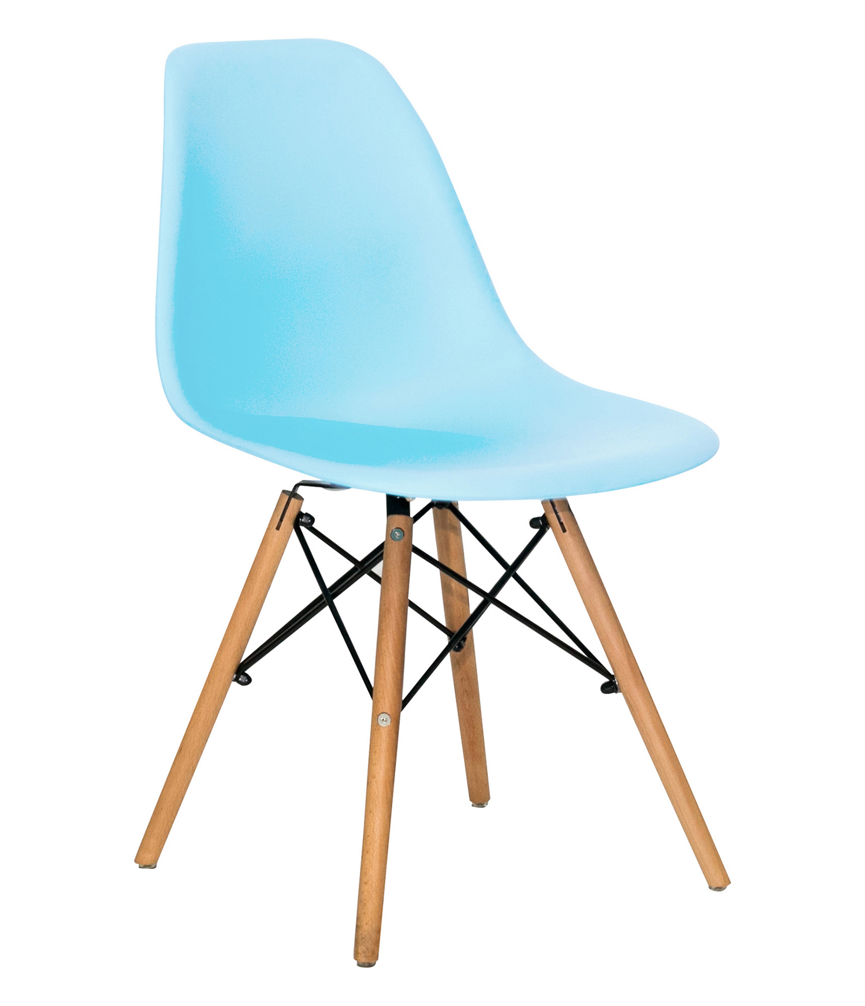 Стул-кресло Eames DSW голубой, ножки дерево