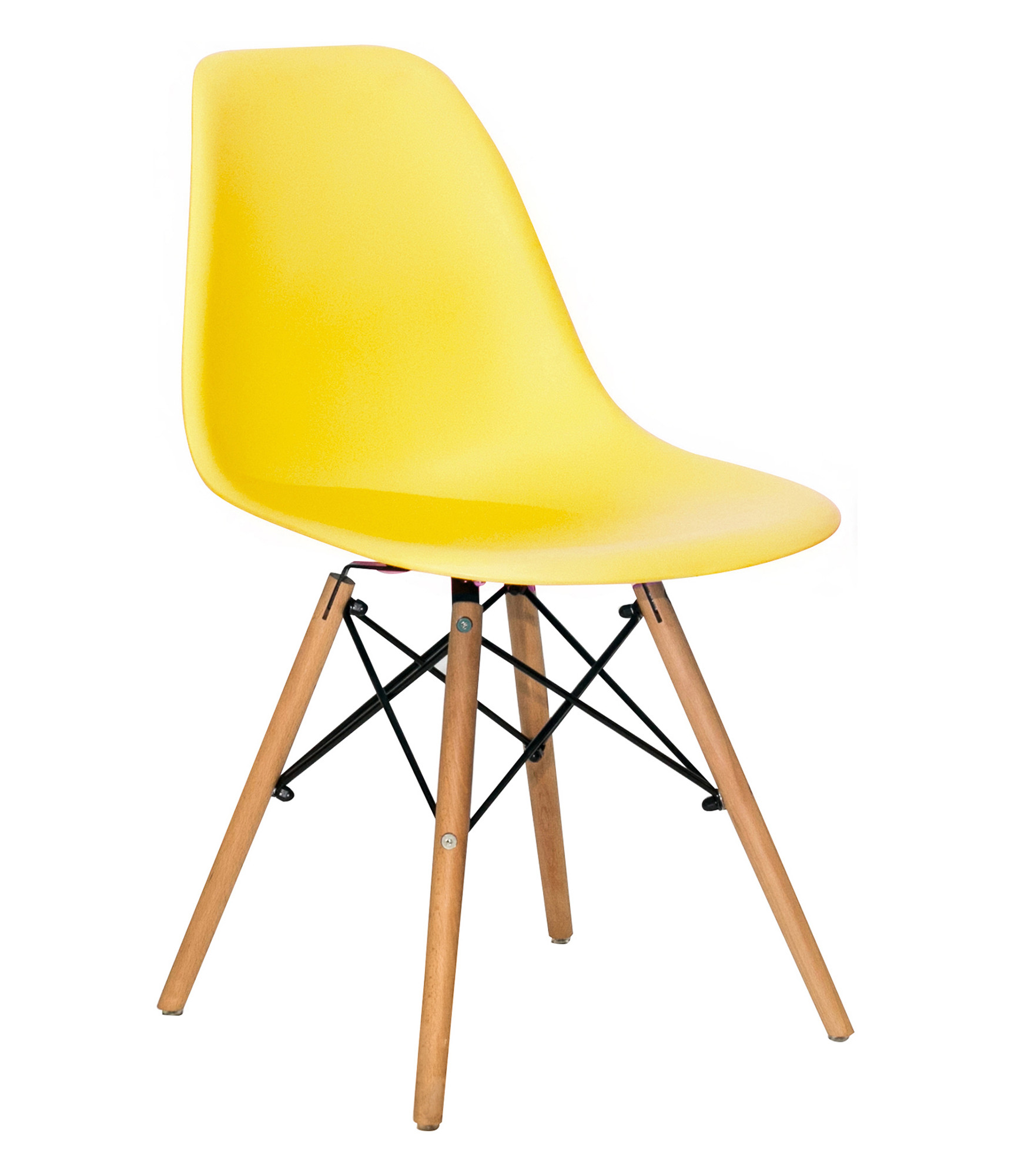 Стул-кресло Eames DSW желтый, ножки дерево