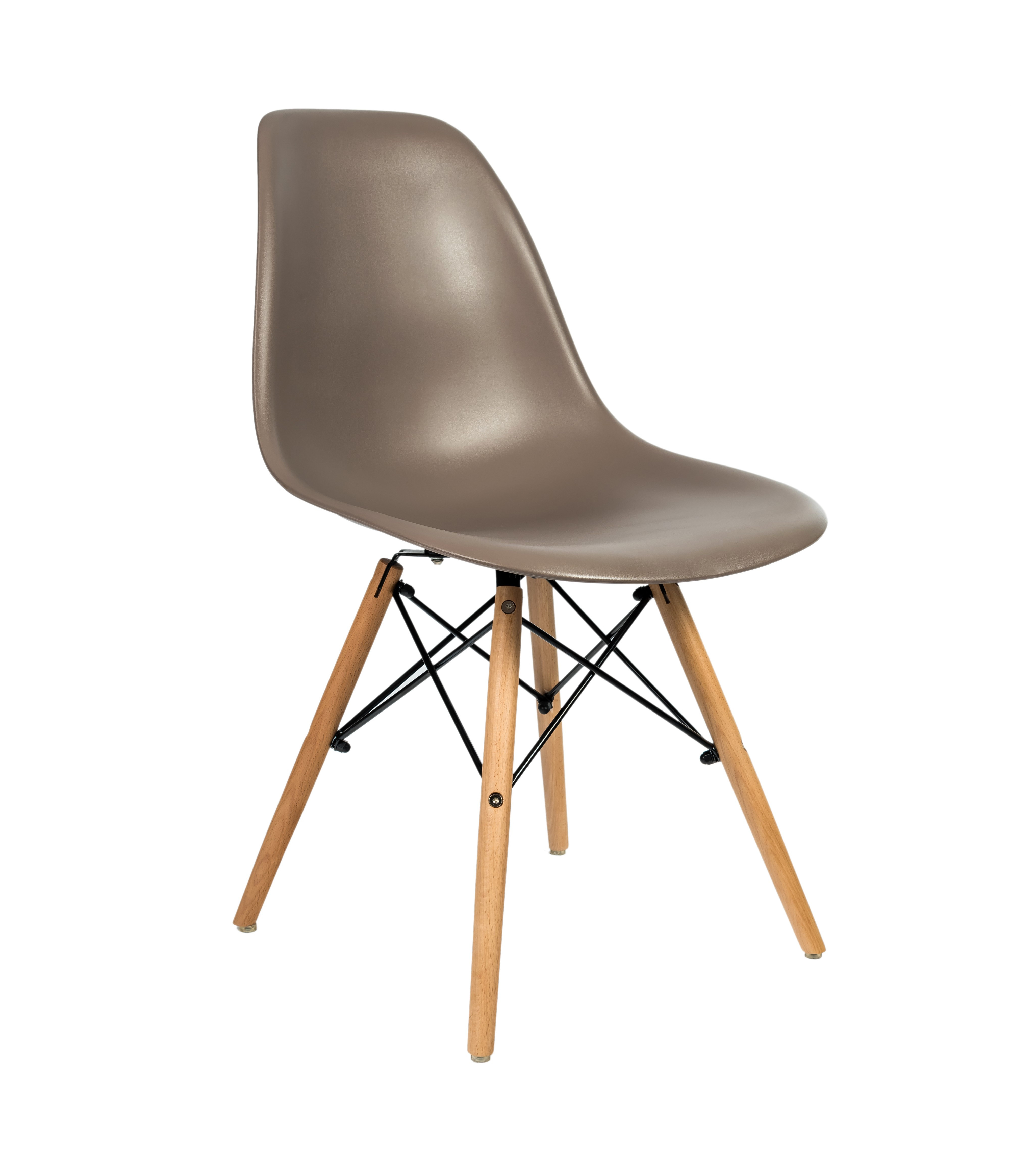 Стул-кресло Eames DSW темно-серый, ножки дерево,продажа кратно 10 шт