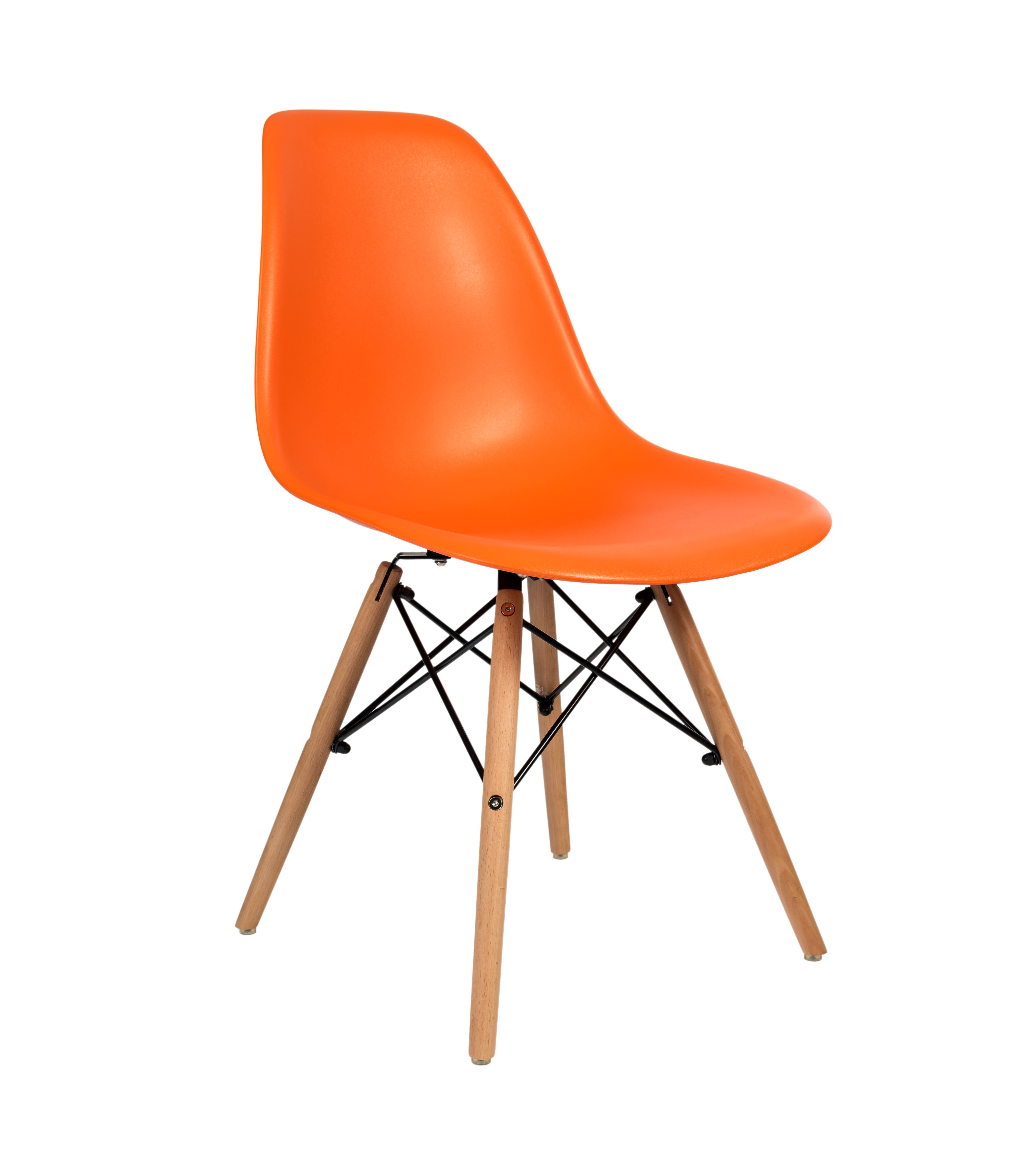 Стул-кресло Eames DSW оранжевый, ножки дерево, продажа кратно 10 шт