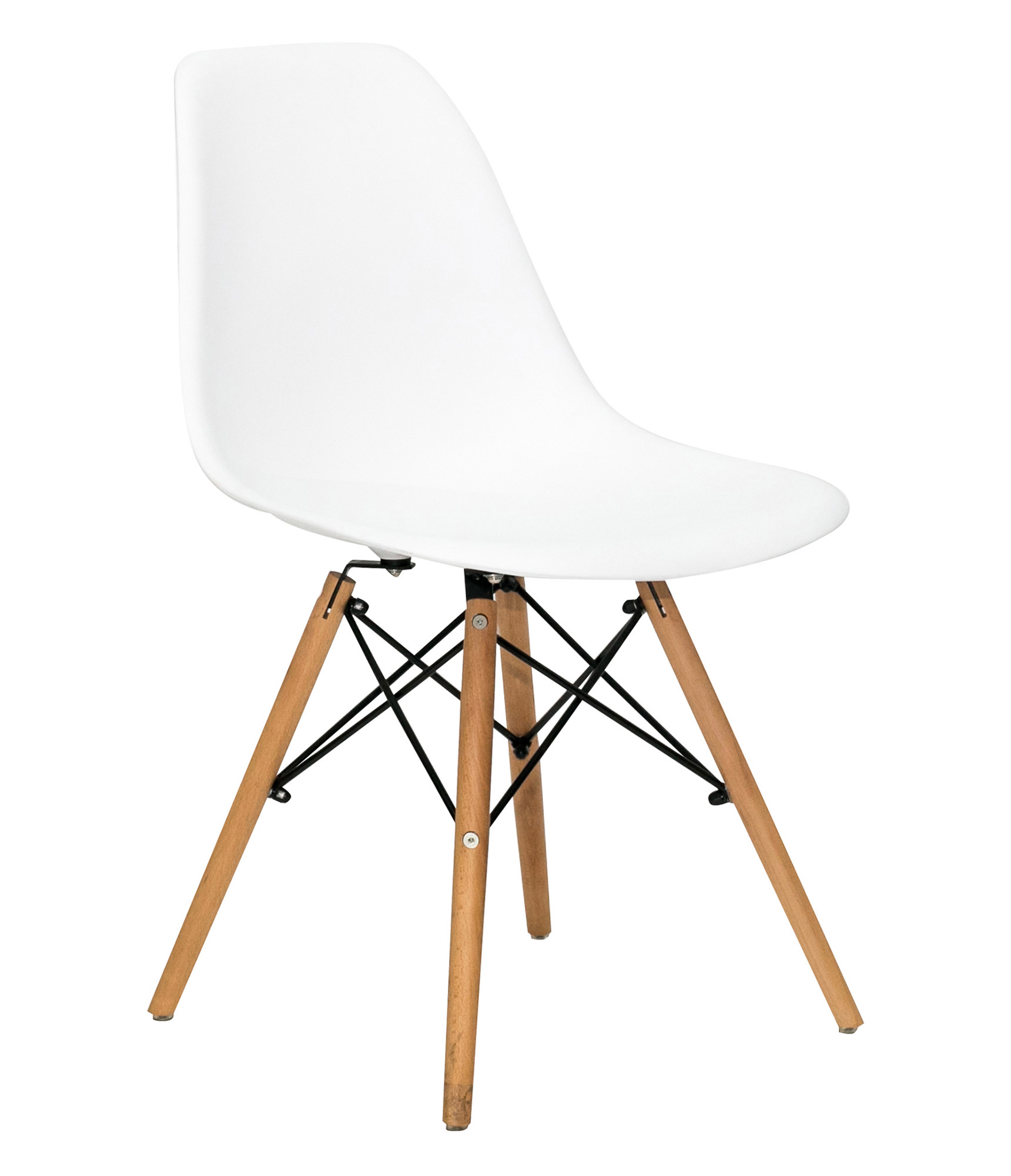 Стул-кресло Eames DSW белый, ножки дерево, продажа кратно 10 шт