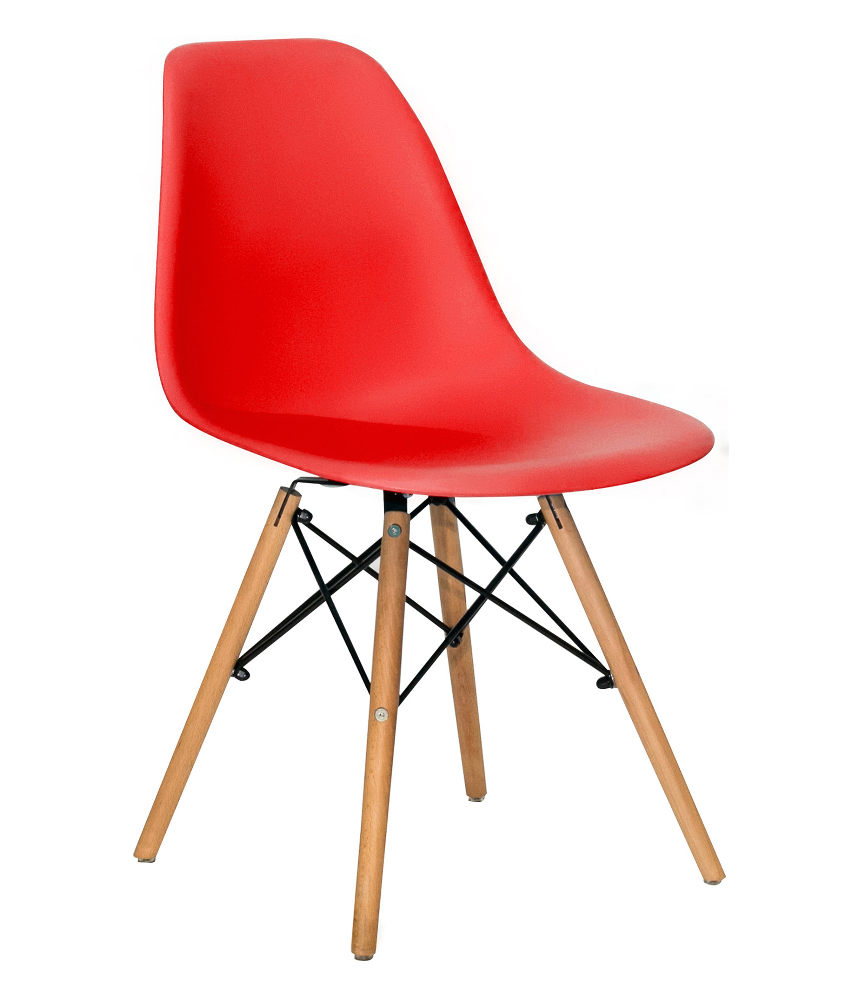 Стул-кресло Eames DSW красный, ножки дерево, продажа кратно 10 шт