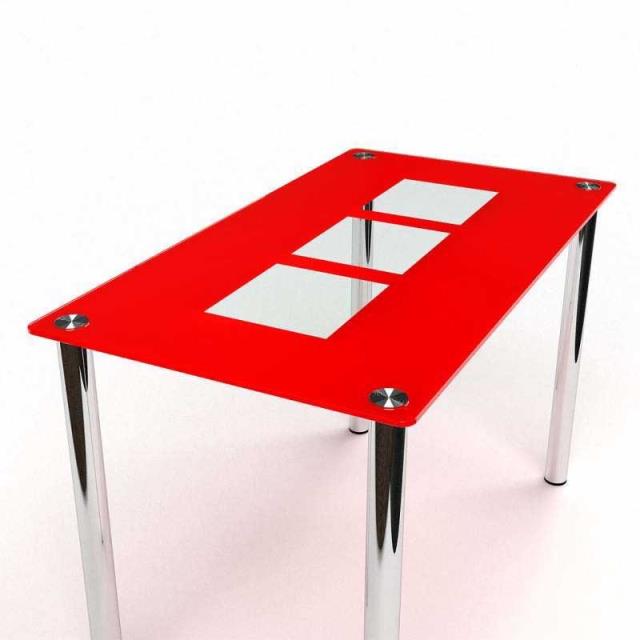 Стеклянный стол Эксклюзив 3 квадраты