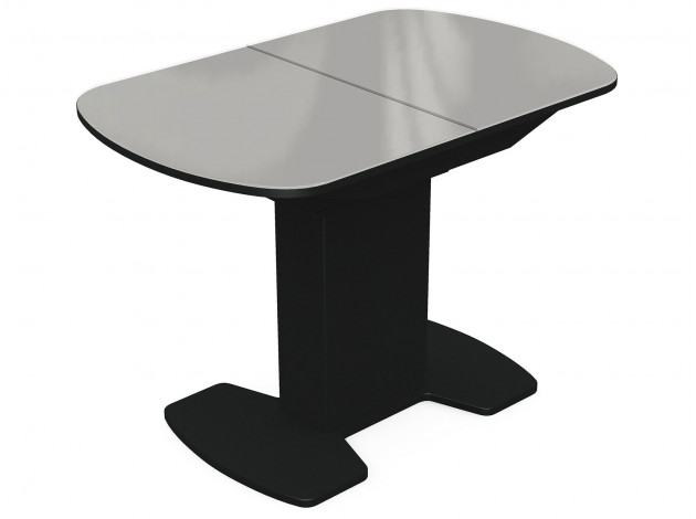 Обеденный стол Корсика белое стекло/черное лдсп