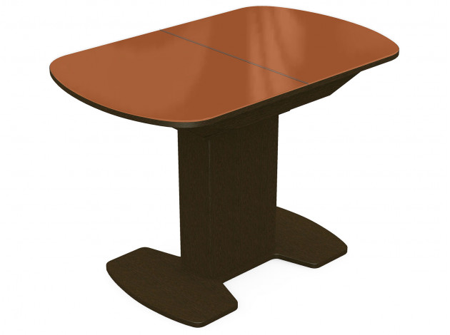 Обеденный стол Корсика оранжевое стекло/венге лдсп