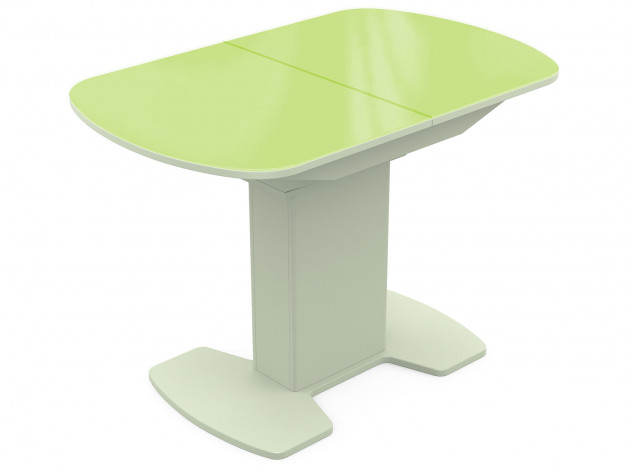 Обеденный стол Корсика зеленое стекло/белое лдсп